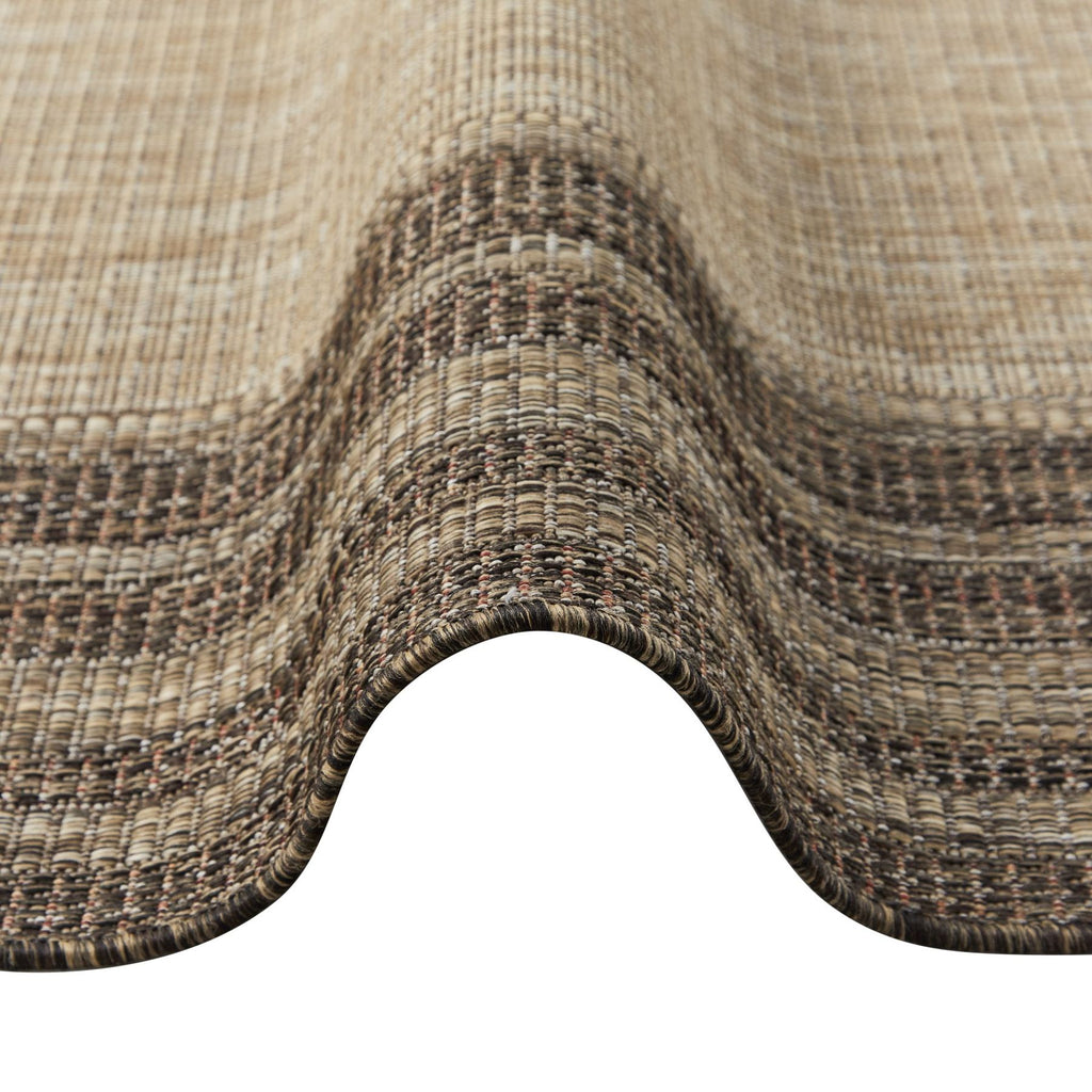 Sumac Border Beige Brown Indoor Outdoor Rug