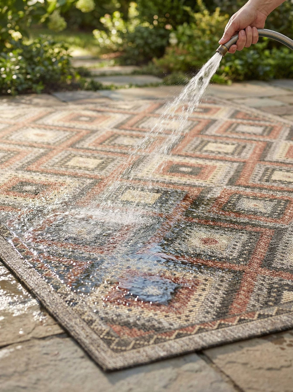 Sumac Diamond Brown Rust Indoor Outdoor Rug
