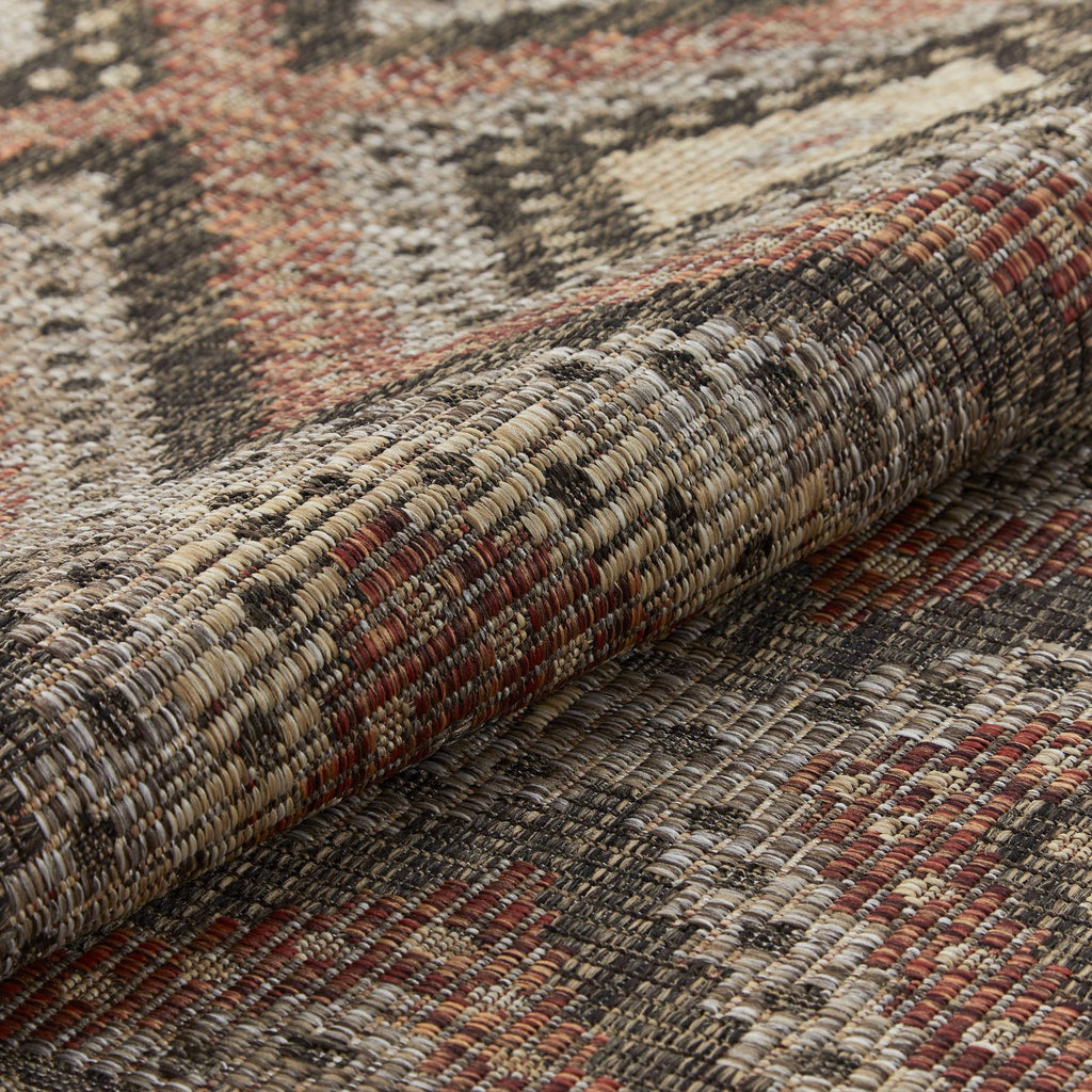 Sumac Diamond Brown Rust Indoor Outdoor Rug