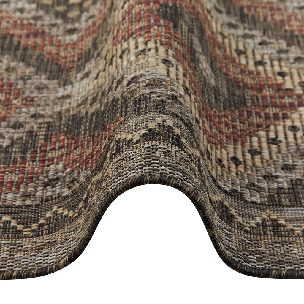 Sumac Diamond Brown Rust Indoor Outdoor Rug