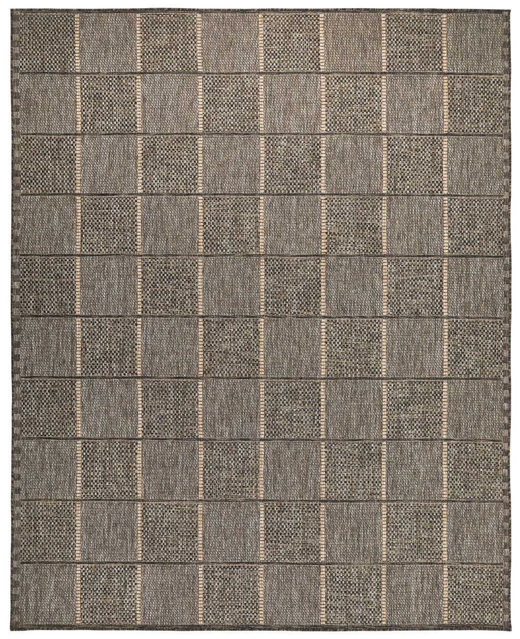 Sumac Grid Mocha Indoor Outdoor Rug