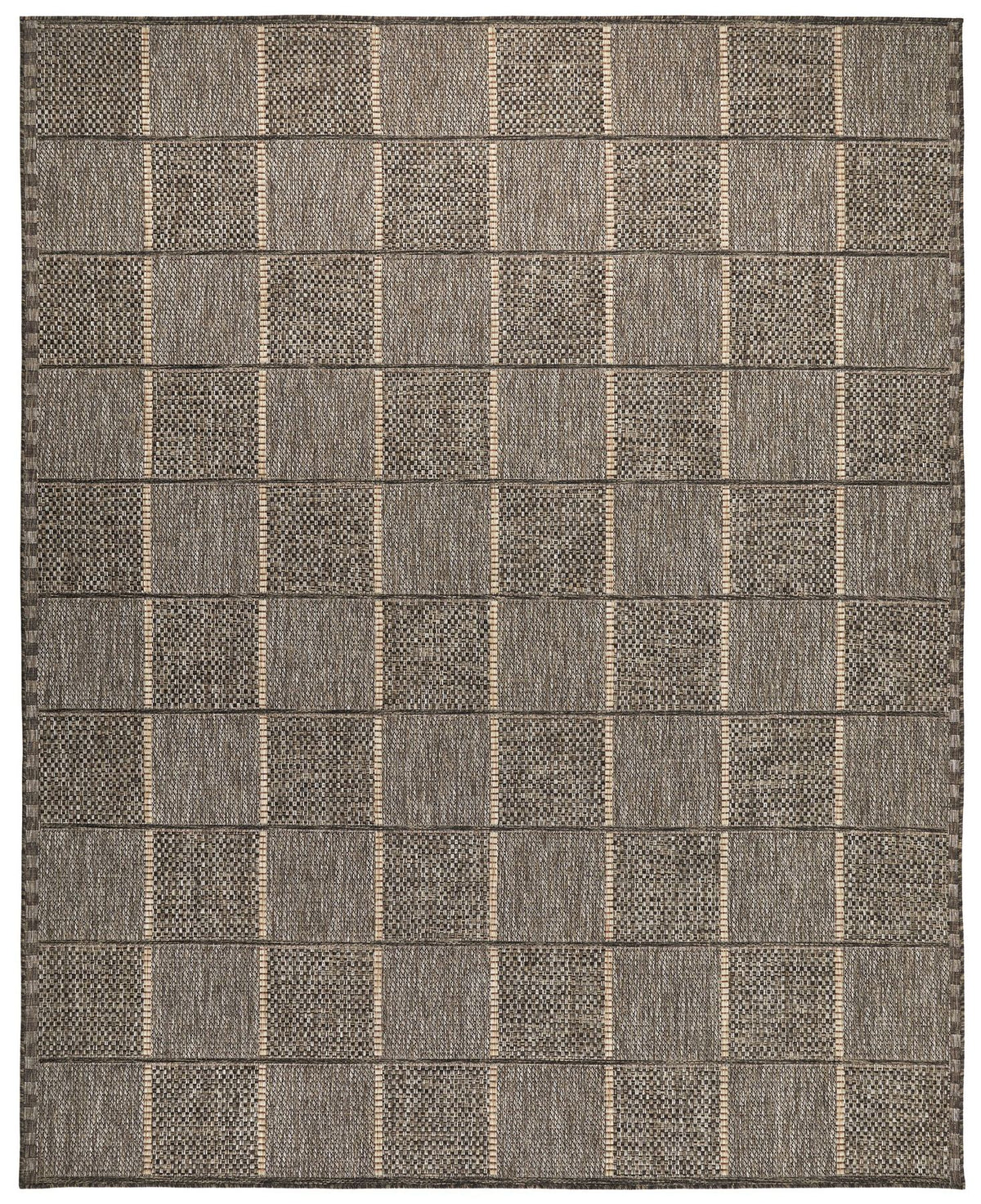 Sumac Grid Mocha Indoor Outdoor Rug