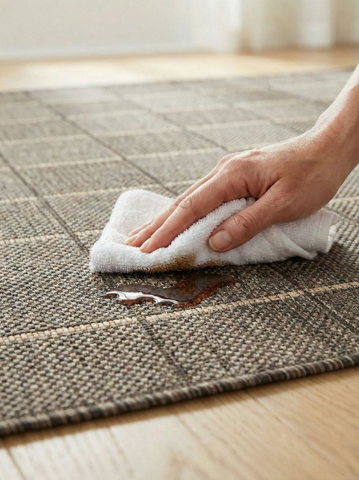 Sumac Grid Mocha Indoor Outdoor Rug