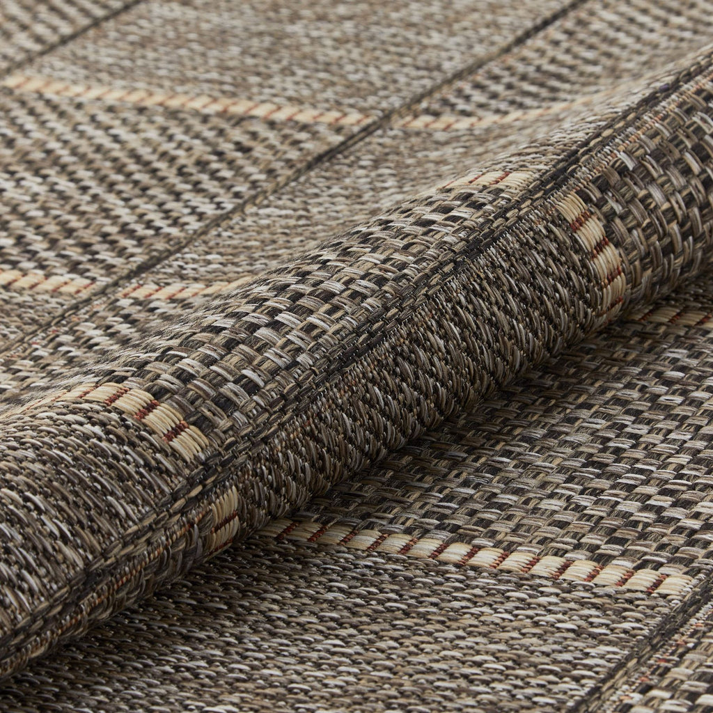 Sumac Grid Mocha Indoor Outdoor Rug