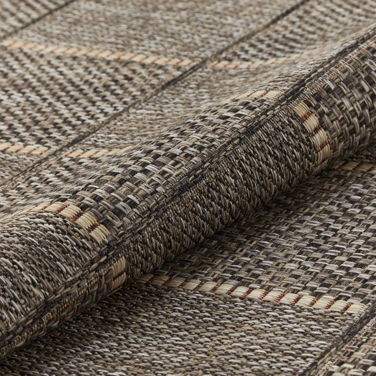 Sumac Grid Mocha Indoor Outdoor Rug