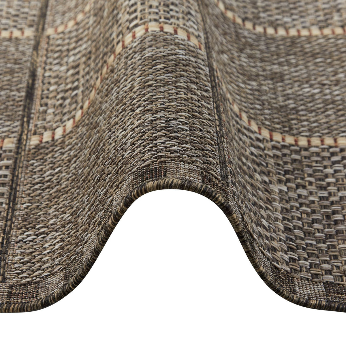 Sumac Grid Mocha Indoor Outdoor Rug