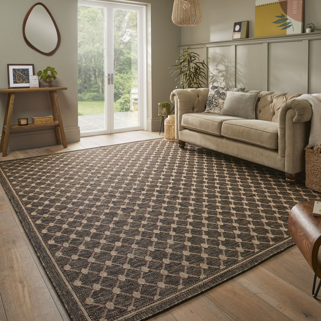 Sumac Trellis Brown Indoor Outdoor Rug