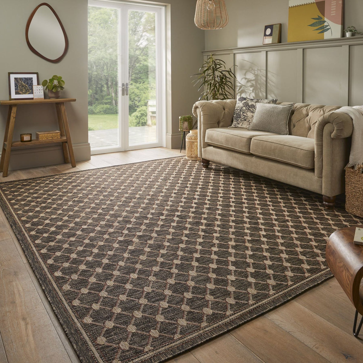 Sumac Trellis Brown Indoor Outdoor Rug