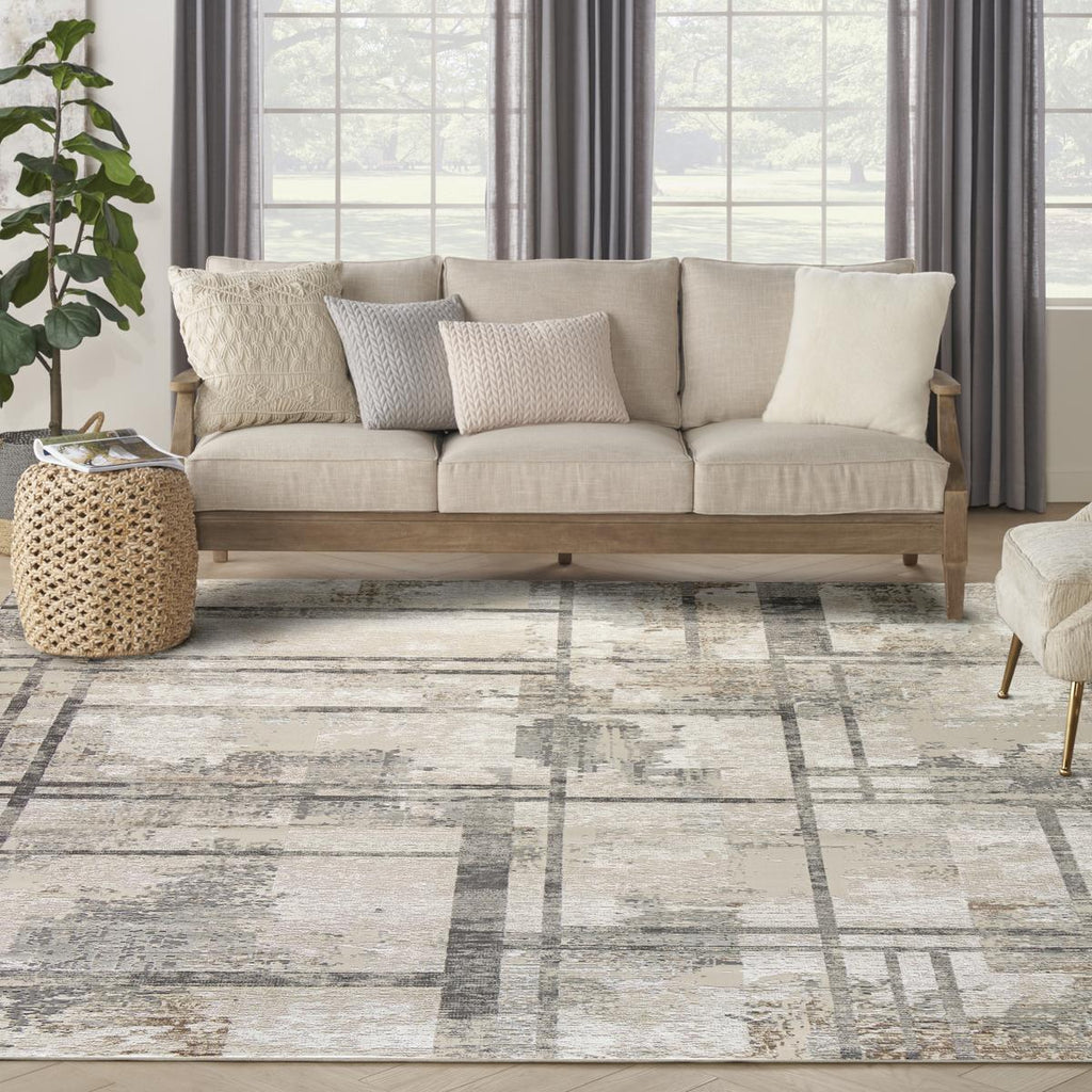 Sustainable Trends Mosaic Ivory Multicolour Rug
