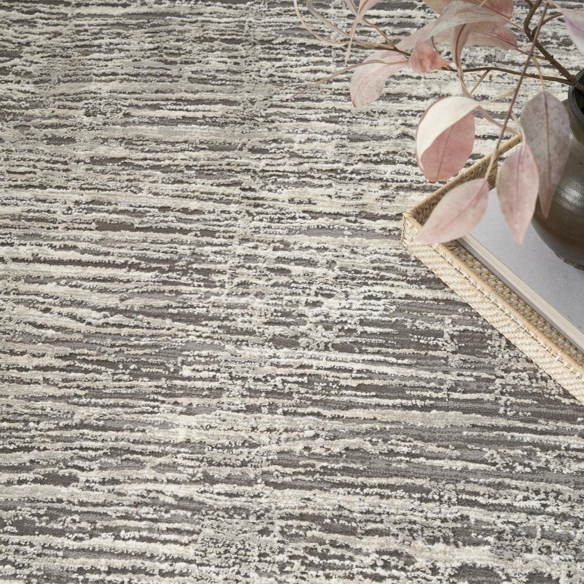 Sustainable Trends Stria Ivory Grey Rug