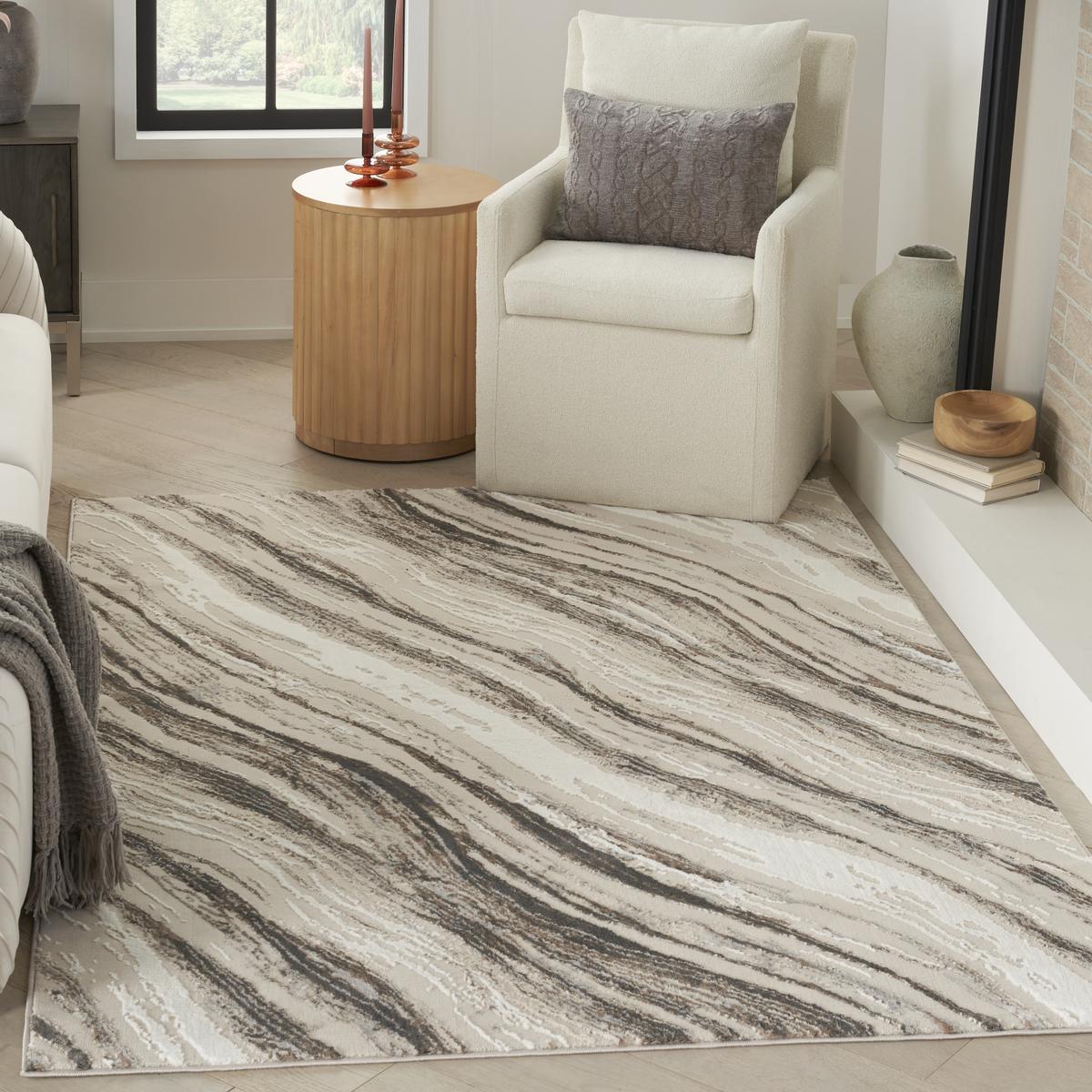 Sustainable Trends Wave Beige Grey Rug