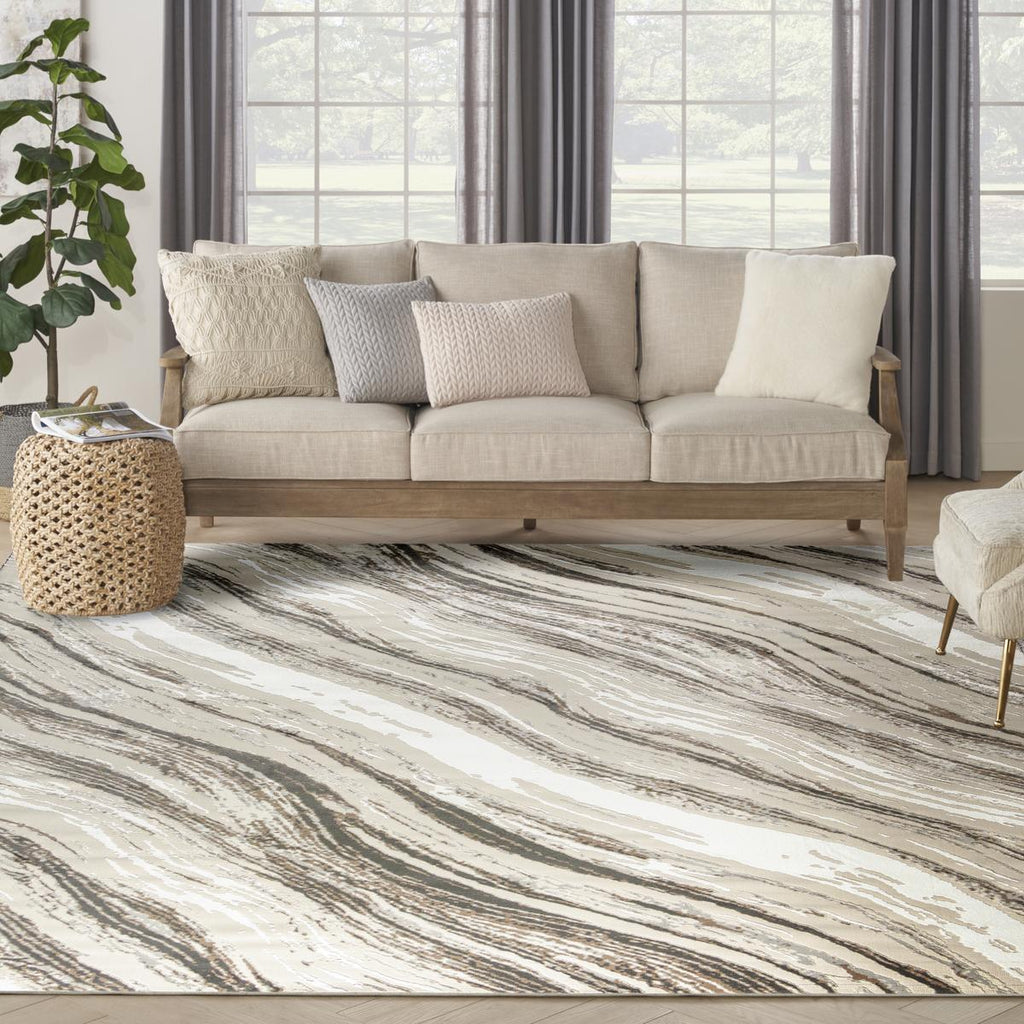 Sustainable Trends Wave Beige Grey Rug