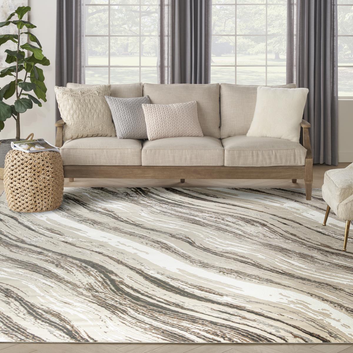 Sustainable Trends Wave Beige Grey Rug