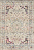 Vintage Kashan Floral Medallion Blue Gold Rug