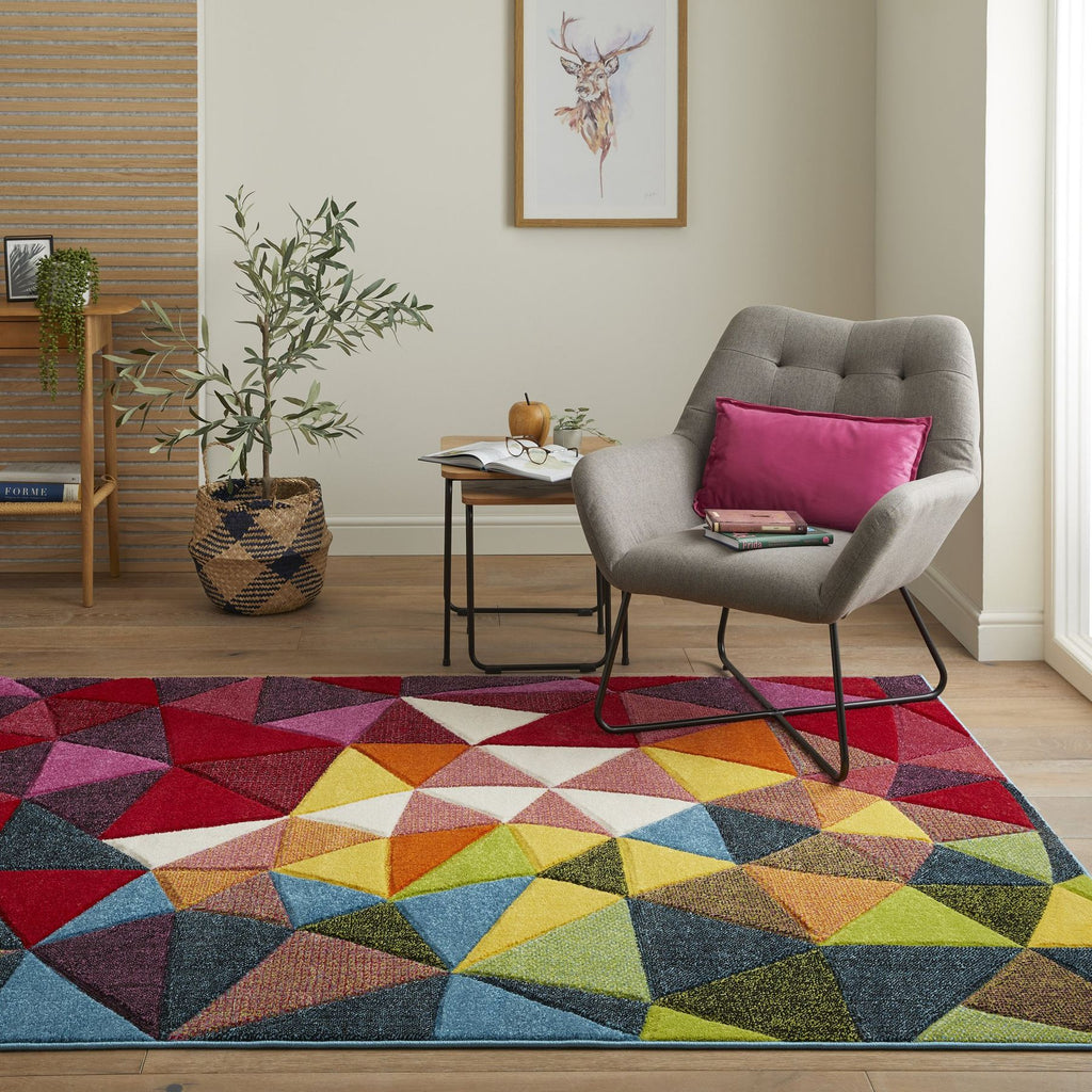 Viva Triangles Multicolour Rug