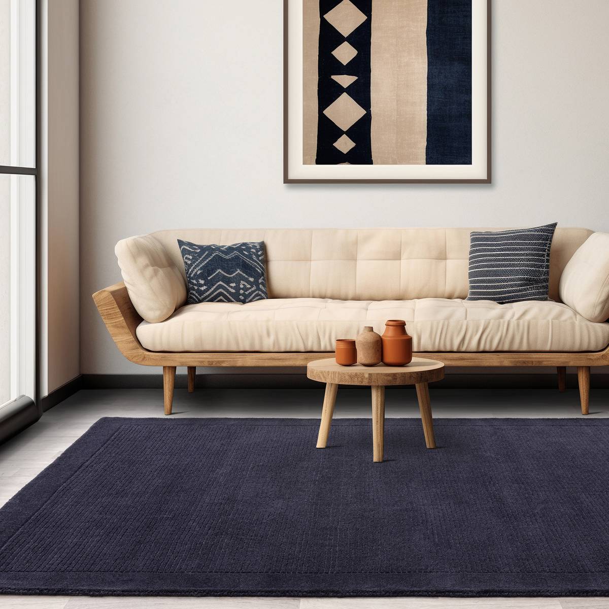 York Navy Rug