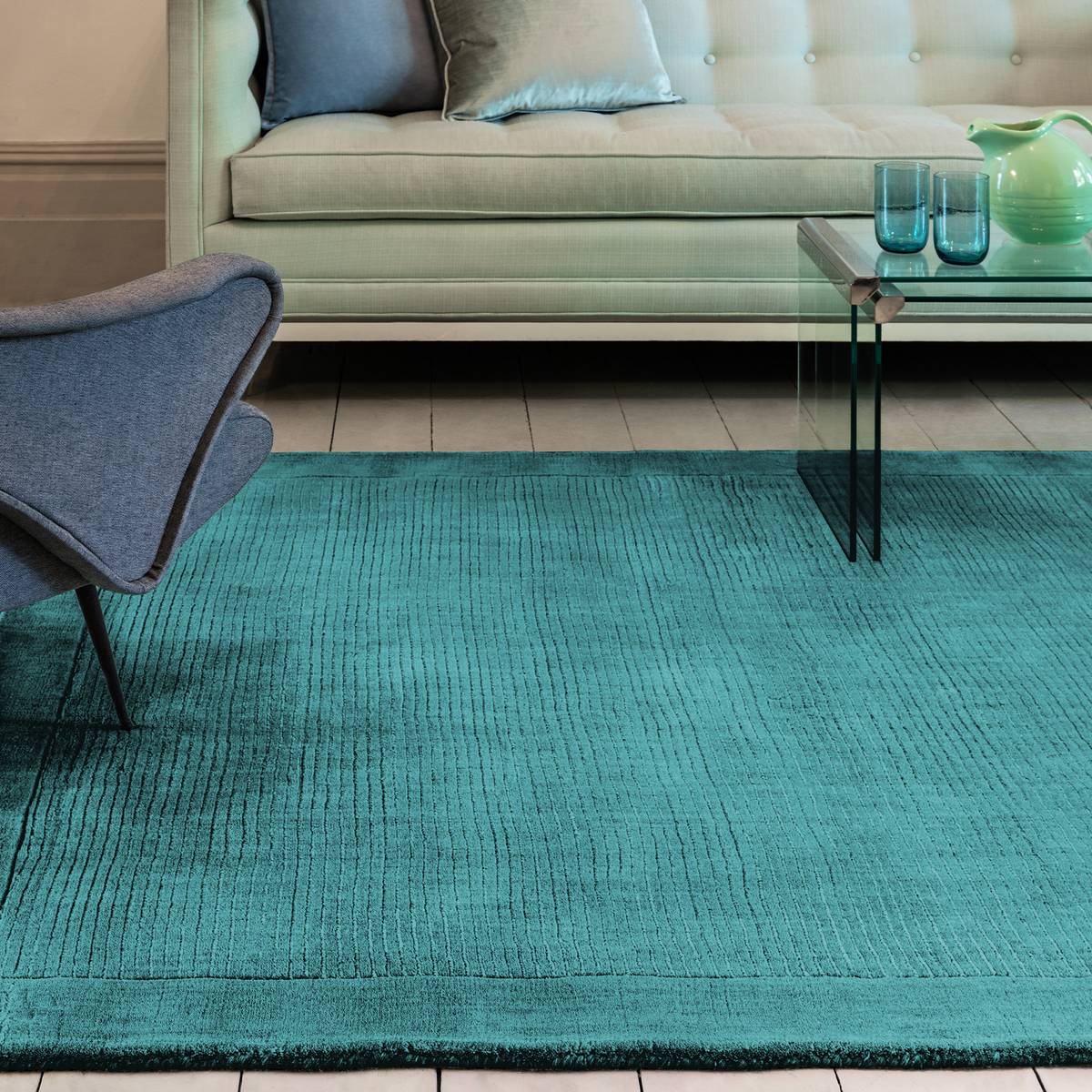York Teal Rug