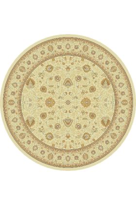 Noble Art Traditional Persian Agra Design Rug - Beige Cream 6529/190-Circle 135 cm (4'5