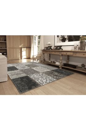 New Vintage Black and White 8101 Rug by Louis de Poortere-140 x 200 cm (4'7
