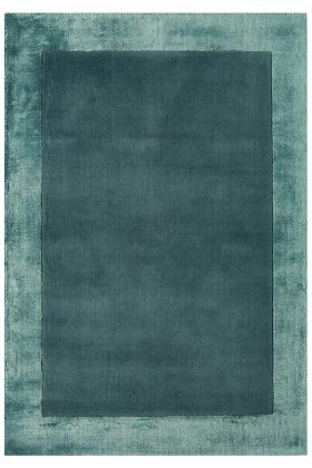 Ascot Border Wool Viscose Rug - Aqua Blue-200 x 290 cm