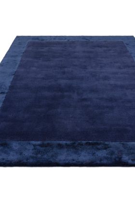 Ascot Border Wool Viscose Rug - Navy-80 x 150 cm - 2ft8in x 5ft