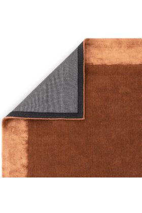 Ascot Border Wool Viscose Rug - Rust-160 x 230 cm - 5ft3in x 7ft7in