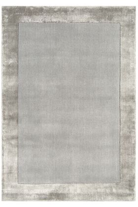 Ascot Border Wool Viscose Rug - Silver-80 x 150 cm