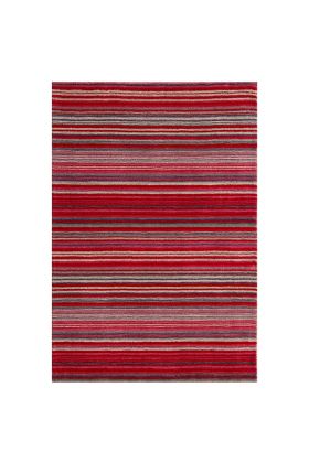 Carter Stripe Rug - Red -  80 x 150 cm (2&#039;8&quot; x 5&#039;)