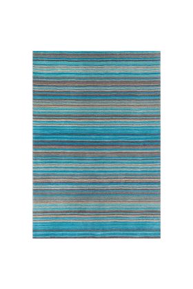 Carter Stripe Rug - Teal Blue -  80 x 150 cm (2&#039;8&quot; x 5&#039;)