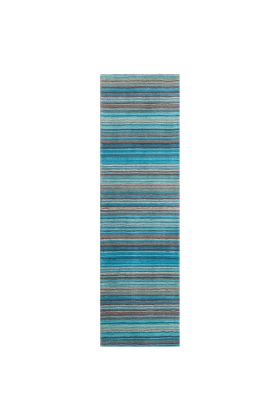 Carter Stripe Rug - Teal Blue -  Runner 60 x 230 cm