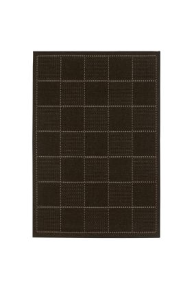 Checked Flat weave Rug  - Black-80 x 150 cm