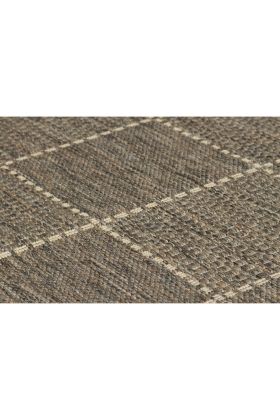 Checked Flat Weave Rug - Grey  -  60 x 110 cm (2' x 3'7")