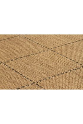 Checked Flat Weave Rug - Natural  -  160 x 225 cm (5'3" x 7'5")