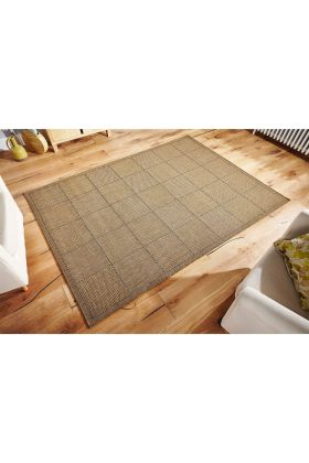 Checked Flat Weave Rug - Natural  -  120 x 160 cm (4' x 5'3")