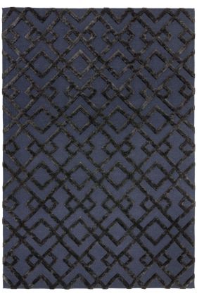 Dixon Rug - Black Trellis  -  160 x 230 cm (5'3" x 7'7")