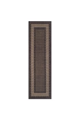 Greek Key Flat weave Hall Runner  - Black - 60 x 180 cm