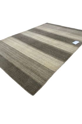 Indian Hand Knotted Striped Rug - Beige 122 x 180 cm