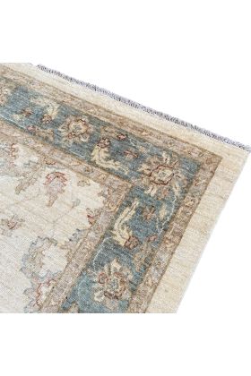 Afghan Ziegler Hand-knotted Rug - Cream Green 163 x 240 cm