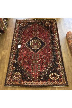 Persian Shiraz Hand knotted Tribal Wool Rug - 156 x 249 cm (5'1
