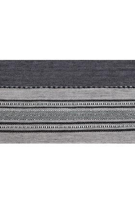 Kelim Flat-weave Rug - Charcoal-Runner 67 x 220 cm (2'2" x 7'3")