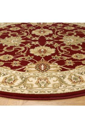Kendra Traditional Rug - Ispahan Red 45M-Circle 120 cm - 4ft 
