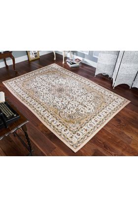Royal Classic Traditional Persian Design Ivory Beige Rug - 217 W-200 x 285 cm (6'7" x 9'4")