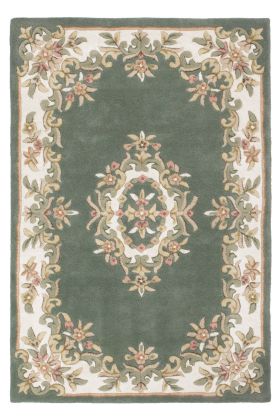 Royal Traditional Aubusson Wool Rug - Green