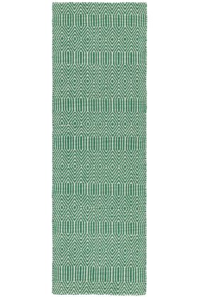 Sloan Flatweave Rug - Green -  Runner 66 x 200 cm (2'1" x 6'6")