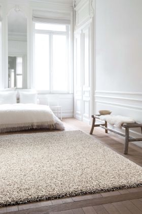 Twilight Thick Shaggy Rug - Linen White