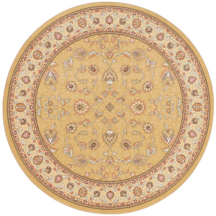 Noble Art Traditional Persian Style Rug - Gold Beige Cream 6529/790-160cm Round Circle