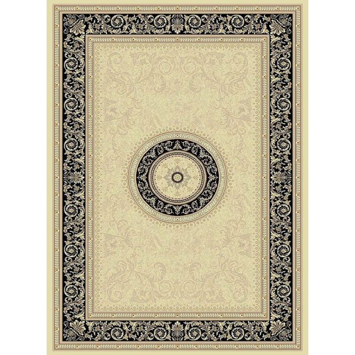 Noble Art Traditional Persian Style Rug - Beige Cream Black 6572/192-240 x 340 cm (7'10