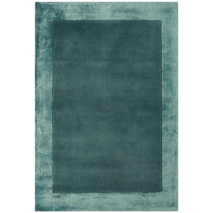 Ascot Border Wool Viscose Rug - Aqua Blue-160 x 230 cm