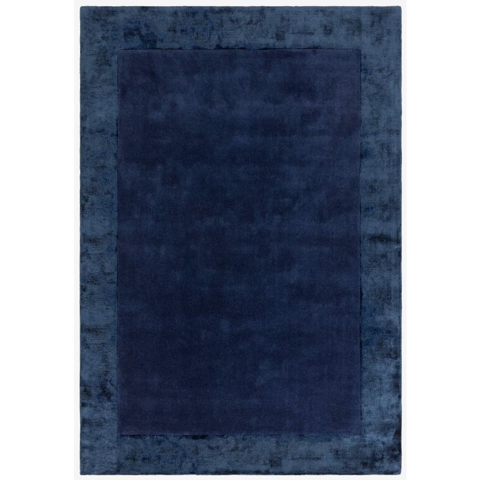 Ascot Border Wool Viscose Rug - Navy-200 x 290 cm - 6ft7in x 9ft6in