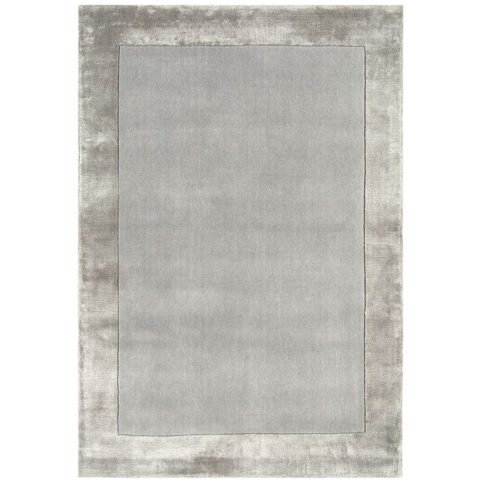 Ascot Border Wool Viscose Rug - Silver-160 x 230 cm